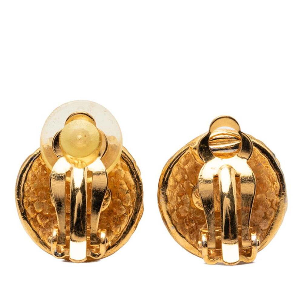 CHANEL Authentic Gold Logo Earrings - Picture 2 of 4